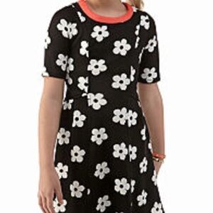 Sequin Heart Daisy Print Knit Girl Dress Size 12 NWT